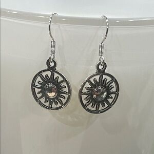 Silver Sunburst Earrings